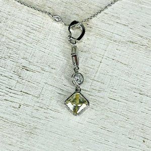 ADI Signed 925 Sterling Silver Rhinestone Necklace